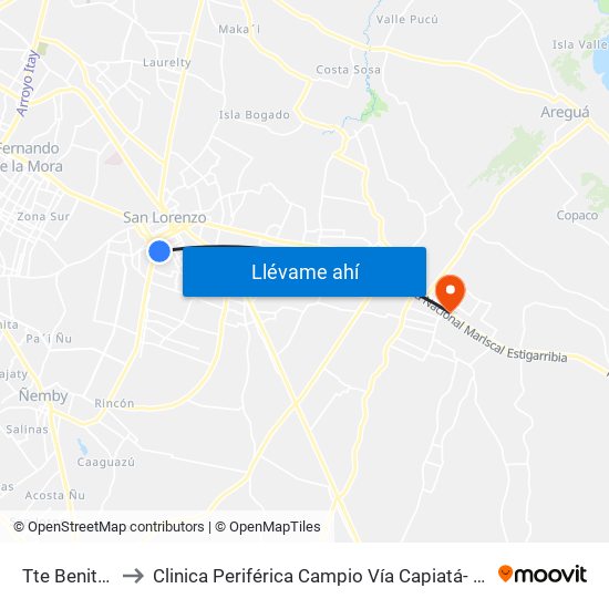 Tte Benitez, 326 to Clinica Periférica Campio Vía Capiatá- Bloque C Fisioterapia map