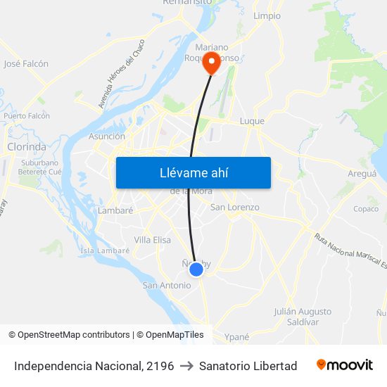 Independencia Nacional, 2196 to Sanatorio Libertad map