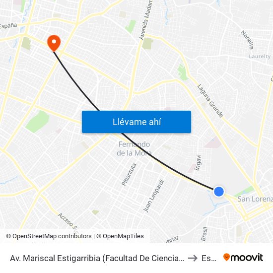 Av. Mariscal Estigarribia (Facultad De Ciencias Económicas) to Essen map