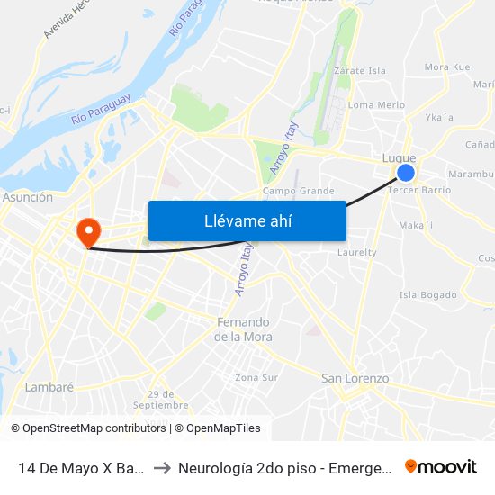 14 De Mayo X Balderrama to Neurología 2do piso - Emergencias Médicas map