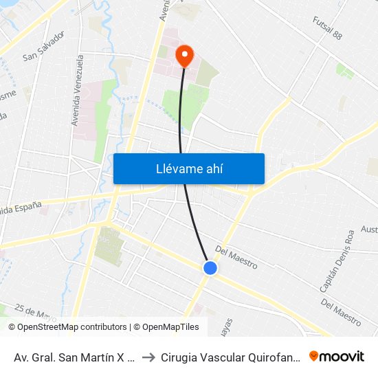 Av. Gral. San Martín X Av. Mcal. López to Cirugia Vascular Quirofano 1er Piso HC-IPS map