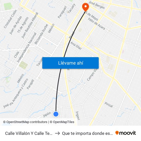 Calle Villalón Y Calle Tellez to Que te importa donde estoy map