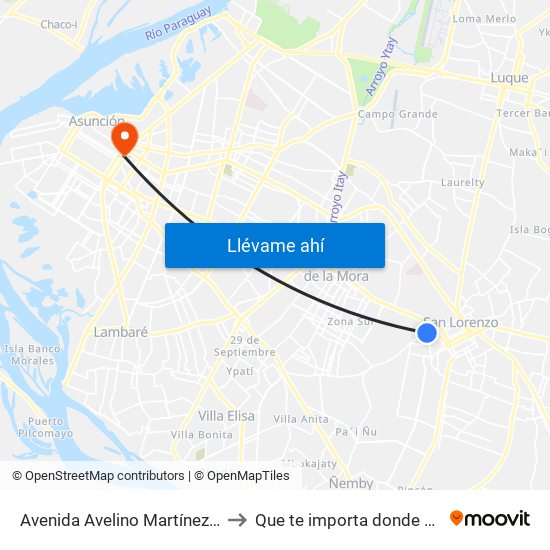 Avenida Avelino Martínez, 169 to Que te importa donde estoy map