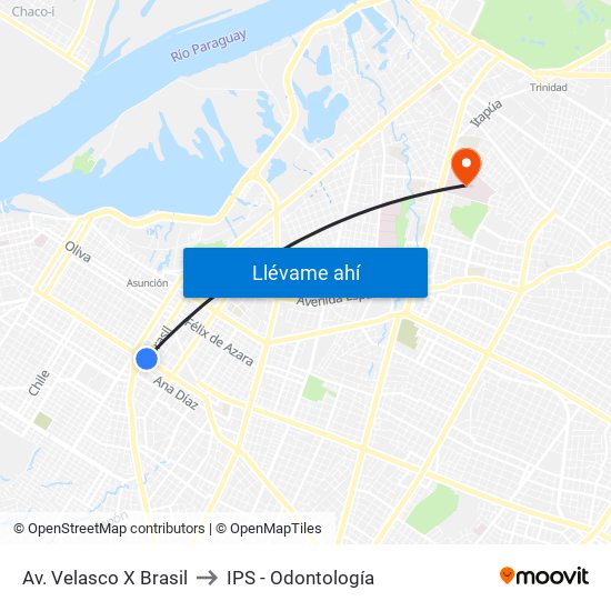 Av. Velasco X Brasil to IPS - Odontología map