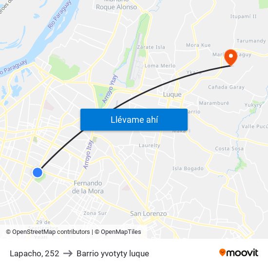 Lapacho, 252 to Barrio yvotyty luque map