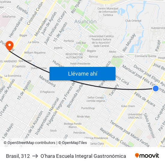 Brasil, 312 to O'hara Escuela Integral Gastronómica map