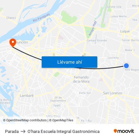 Parada to O'hara Escuela Integral Gastronómica map