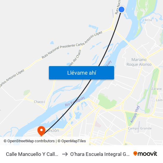 Calle Mancuello Y Calle Rodríguez to O'hara Escuela Integral Gastronómica map