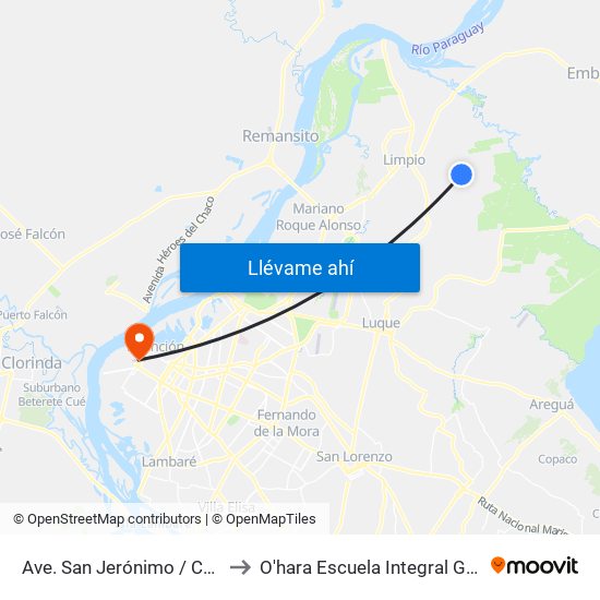 Ave. San Jerónimo / Calle Moreno to O'hara Escuela Integral Gastronómica map