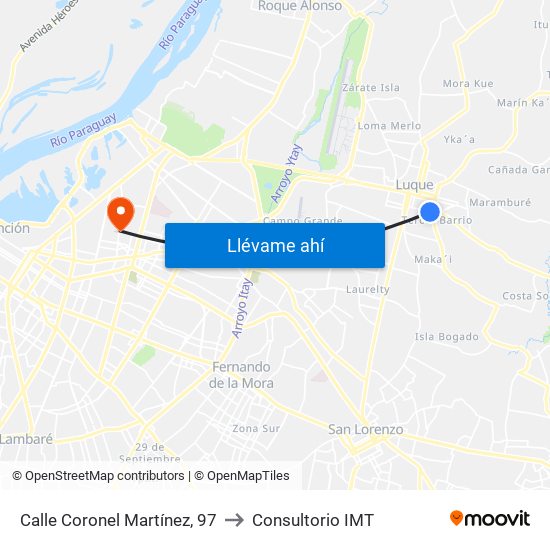 Calle Coronel Martínez, 97 to Consultorio IMT map