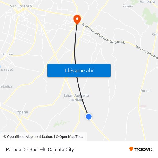 Parada De Bus to Capiatá City map