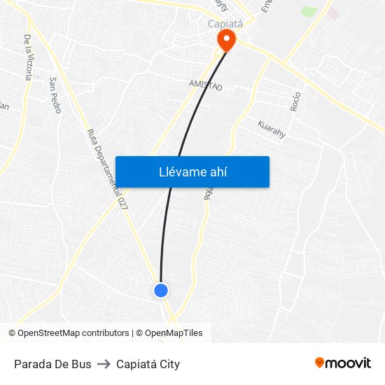 Parada De Bus to Capiatá City map