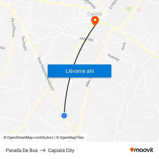 Parada De Bus to Capiatá City map