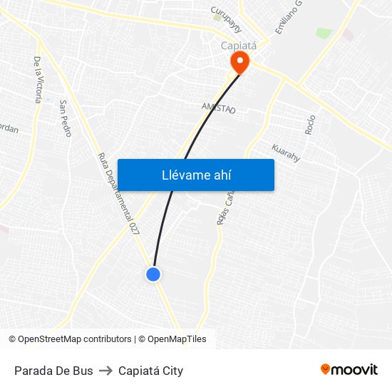 Parada De Bus to Capiatá City map