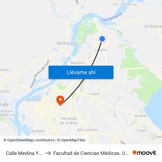 Calle Medina Y Calle Netto to Facultad  de Ciencias Médicas. Universidad del Pacífico map