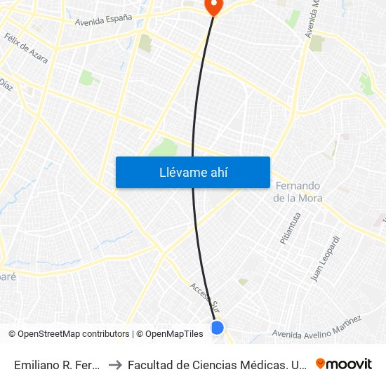 Emiliano R. Fernández, 710 to Facultad  de Ciencias Médicas. Universidad del Pacífico map