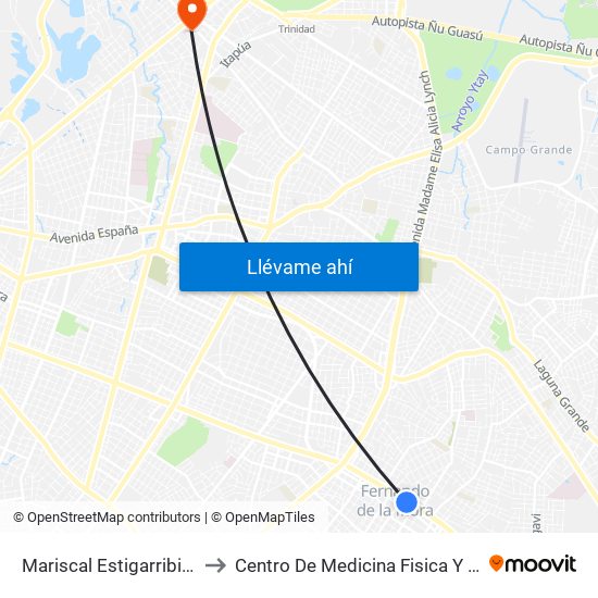 Mariscal Estigarribia X Boquerón to Centro De Medicina Fisica Y Rehabilitacion Ips map