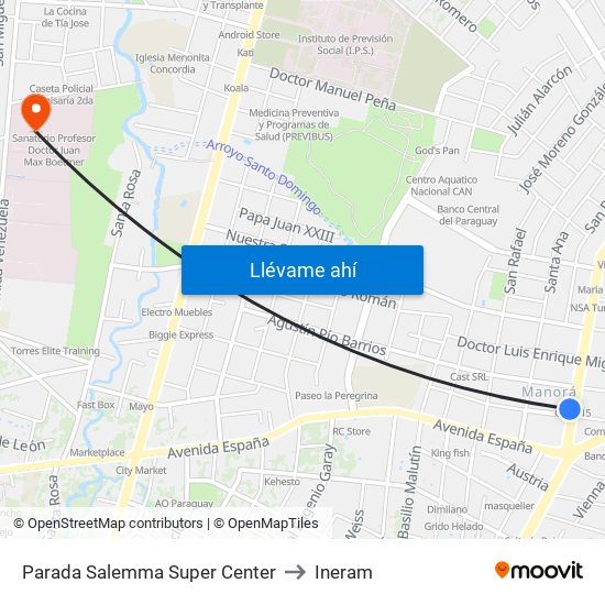 Parada Salemma Super Center to Ineram map