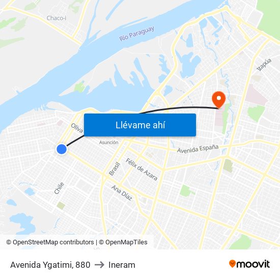 Avenida Ygatimi, 880 to Ineram map