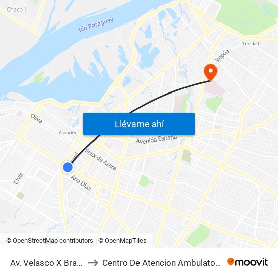 Av. Velasco X Brasil to Centro De Atencion Ambulatoria map