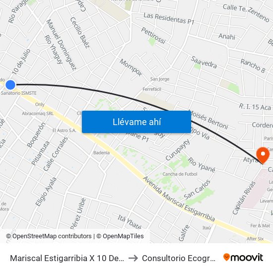 Mariscal Estigarribia X 10 De Julio to Consultorio Ecografico map