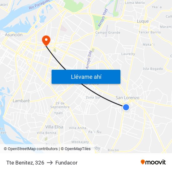 Tte Benitez, 326 to Fundacor map
