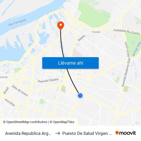 Avenida Republica Argentina, 201 to Puesto De Salud Virgen Del Rosario map