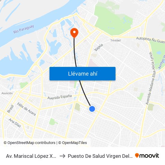 Av. Mariscal López X Bulnes to Puesto De Salud Virgen Del Rosario map