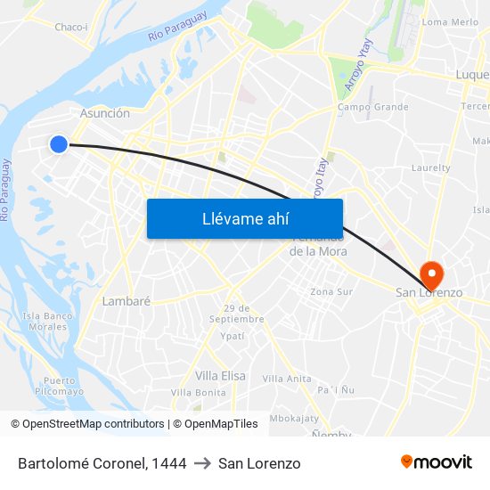 Bartolomé Coronel, 1444 to San Lorenzo map