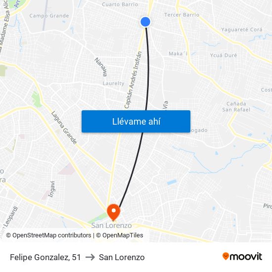 Felipe Gonzalez, 51 to San Lorenzo map