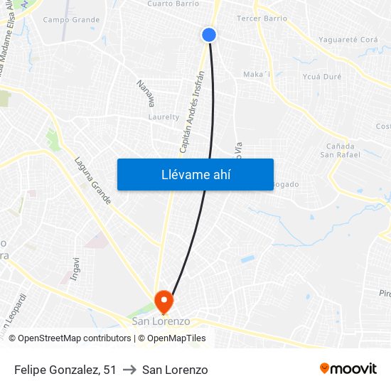 Felipe Gonzalez, 51 to San Lorenzo map