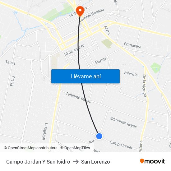 Campo Jordan Y San Isidro to San Lorenzo map