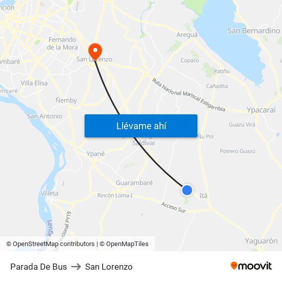 Parada De Bus to San Lorenzo map