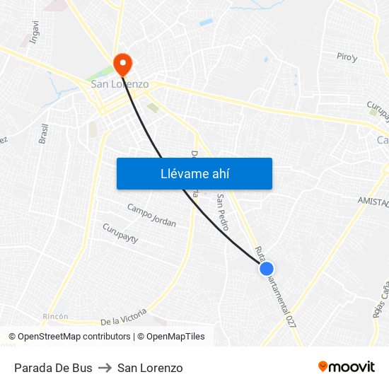 Parada De Bus to San Lorenzo map