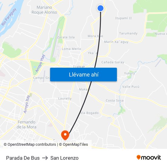 Parada De Bus to San Lorenzo map