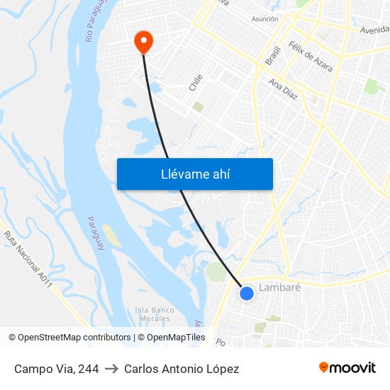 Campo Via, 244 to Carlos Antonio López map
