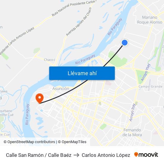 Calle San Ramón / Calle Baéz to Carlos Antonio López map