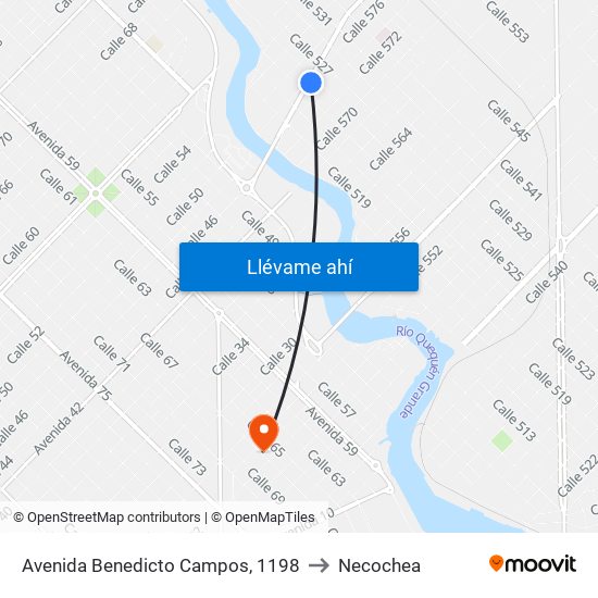 Avenida Benedicto Campos, 1198 to Necochea map