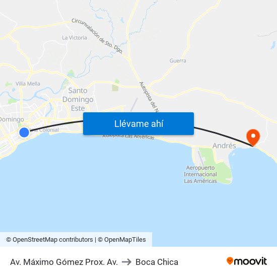 Av. Máximo Gómez Prox. Av. to Boca Chica map