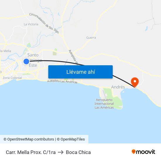 Carr. Mella Prox. C/1ra to Boca Chica map