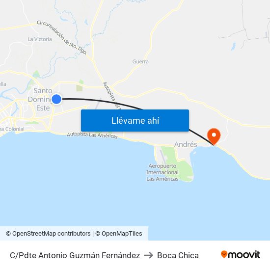 C/Pdte Antonio Guzmán Fernández to Boca Chica map