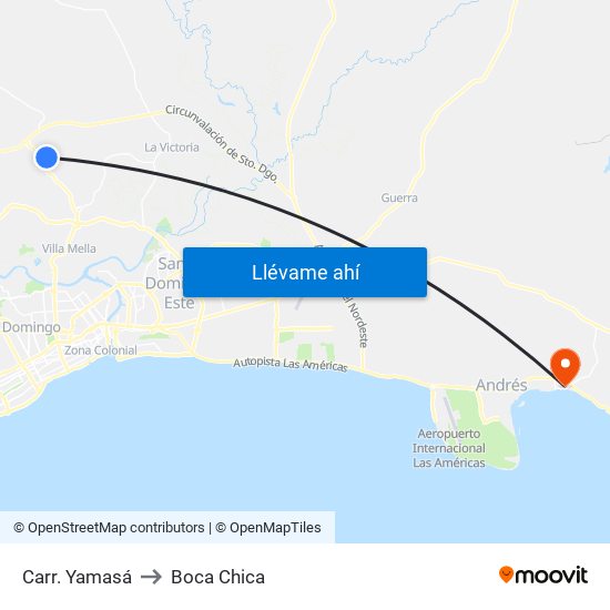Carr. Yamasá to Boca Chica map