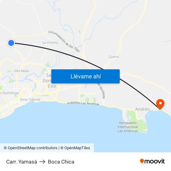 Carr. Yamasá to Boca Chica map