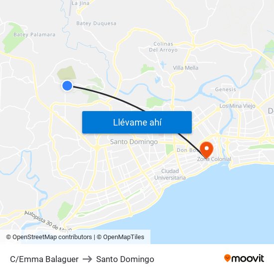 C/Emma Balaguer to Santo Domingo map