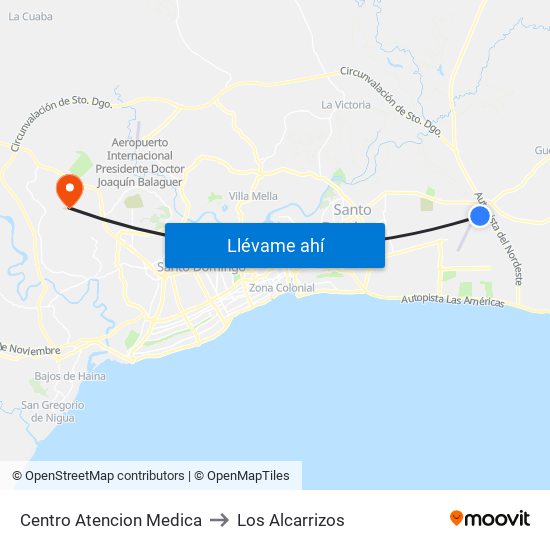 Centro Atencion Medica to Los Alcarrizos map