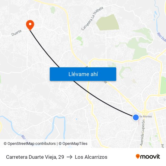 Carretera Duarte Vieja, 29 to Los Alcarrizos map