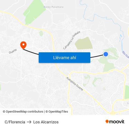 C/Florencia to Los Alcarrizos map