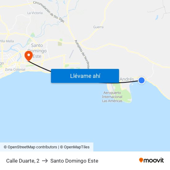 Calle Duarte, 2 to Santo Domingo Este map