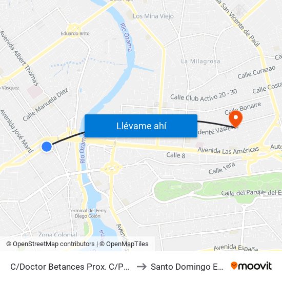C/Doctor Betances Prox. C/Paris to Santo Domingo Este map