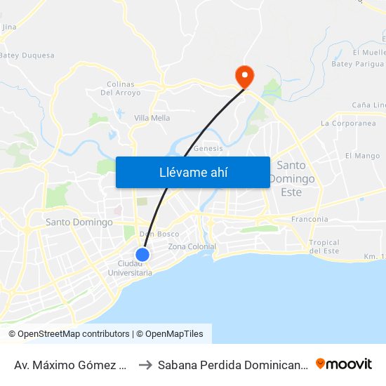 Av. Máximo Gómez Prox. Av. to Sabana Perdida Dominican Republic map
